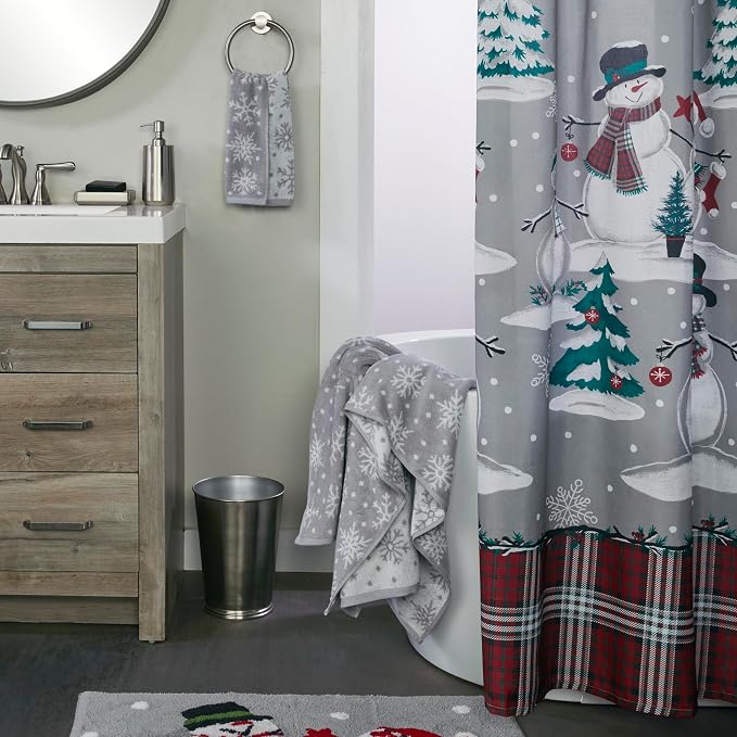 SKL Home Winter/Christmas Scattered Snowflakes Hand Towel 2pc Set - Image 5