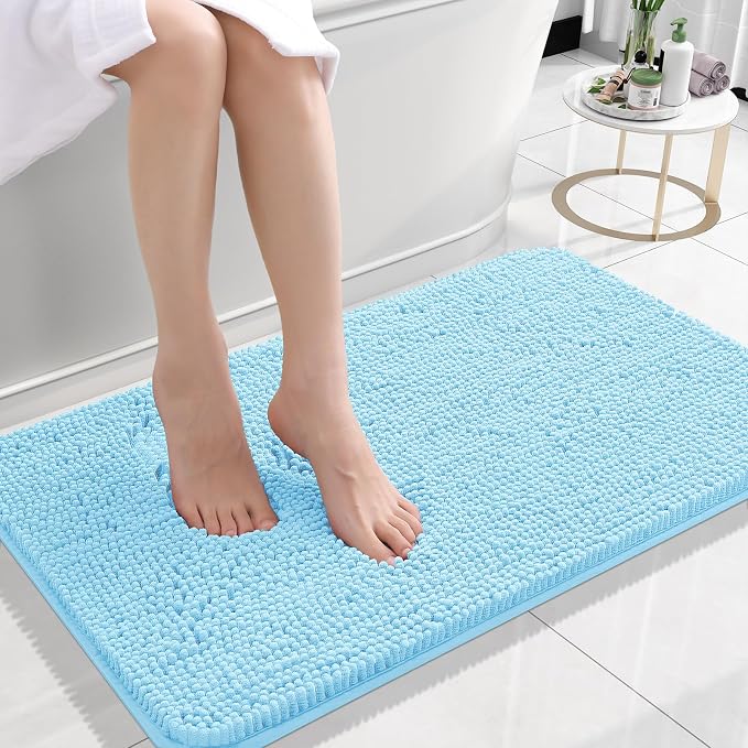 OLANLY Bathroom Rugs 24x16, Extra Soft Absorbent Chenille Bath Rugs, Rubber by OLANLY