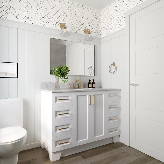 ARIEL 55" White Bathroom Vanity - Image 2