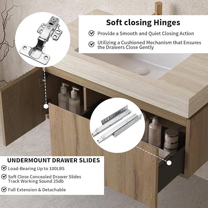LKTART Floating 36 Inch Bathroom Vanity - Image 5