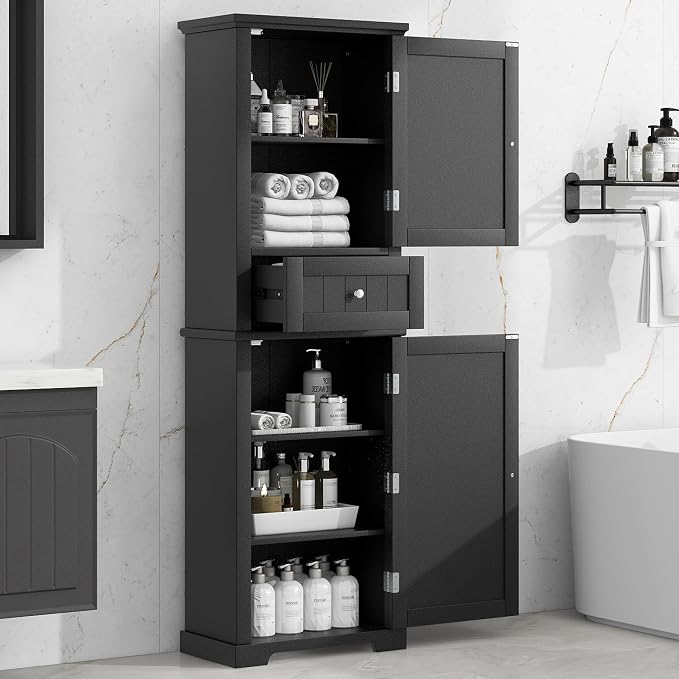 GERRIT 67.3" Tall Linen Cabinet, Modern Freestanding by Unknown