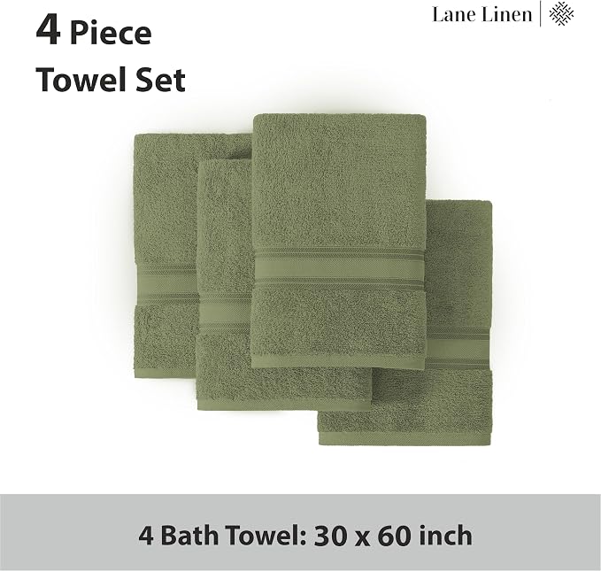Lane Linen 100% Cotton 4 Pack Bath Towels - Image 4