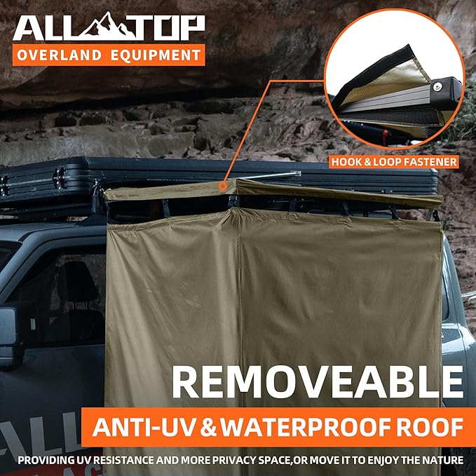 ALL-TOP Awning Shower Room w/Foldable Floor Mat, 3.3ft x 3.3ft, Privacy Shelter - Image 2