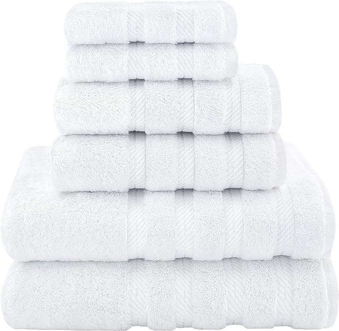 American Soft Linen Luxury 6 Piece Towel Set, 2 Bath Towels 2 Hand Towel 2 by AmericanSoftLinen