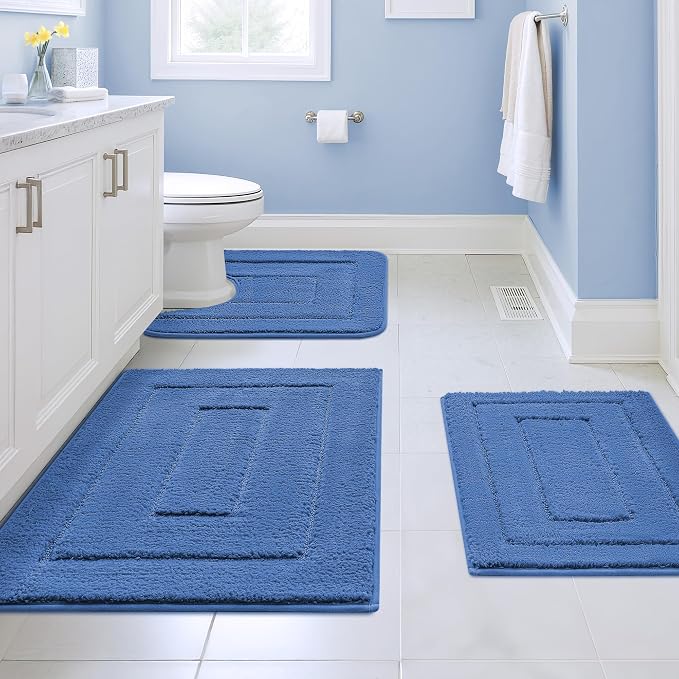 GRANNY SAYS Bathroom Rugs Sets 3 Piece, Soft Absorbent Microfiber Bath Mats by GRANNYSAYS