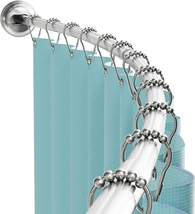 Zenna Home Curved Shower Curtain Rod, No Drill, 50-72 Inch Adjustable Tension by ZennaHome