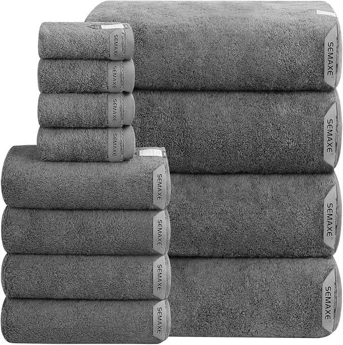 SEMAXE 12-Piece Family Bathroom Towel Set by SEMAXE