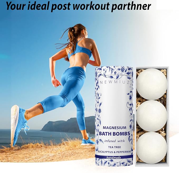 Magnesium Bubble Bath Bombs Long Lasting Foaming Sore Muscles Recovery Tea Tree - Image 4