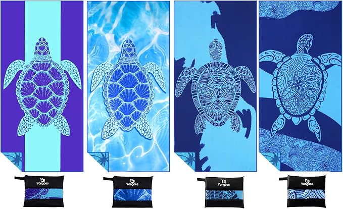 4 Pack Microfiber Lightweight Thin Beach Towel Sand Free Quick Dry Super by Yongoesbeachtowel