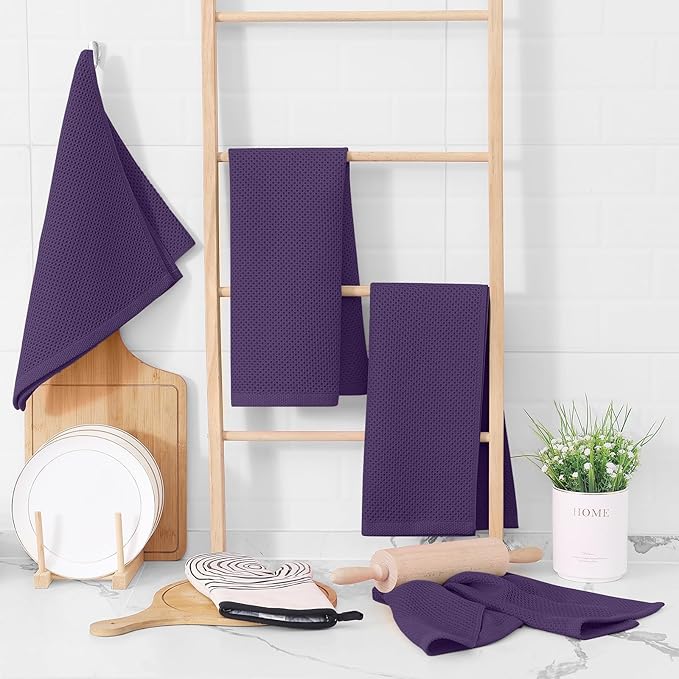 Homaxy 100% Cotton Waffle Weave Kitchen Dish Towels, Ultra Soft Absorbent Quick - Image 6