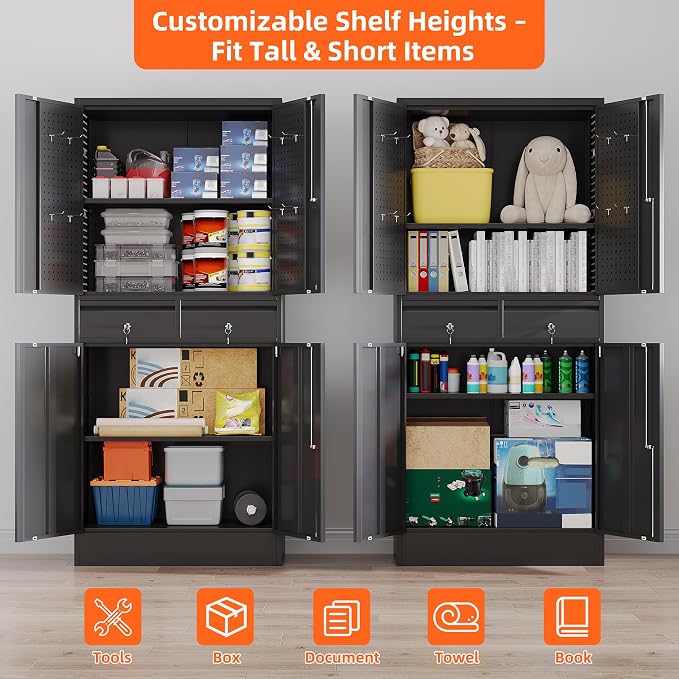 Aobabo 71" H×30" W×15" D Metal Storage Cabinet - Image 5