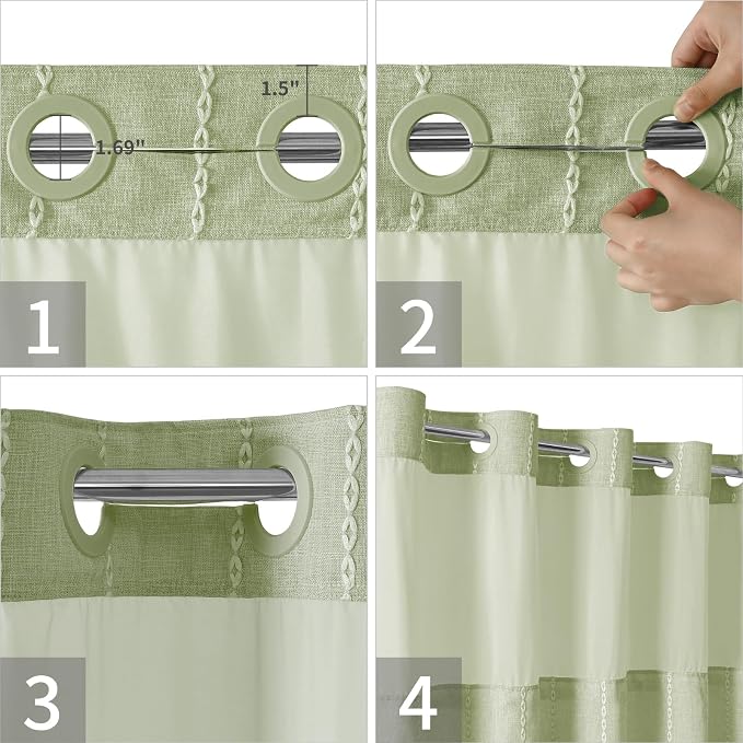 No Hook Stall Shower Curtain - Image 5