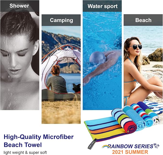 4Monster Microfiber Beach Towel Quick Dry, Super Absorbent Lightweight Travel - Image 6