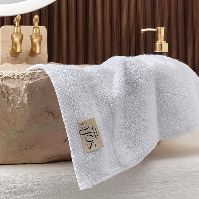 SOFE H&L | Olea Luxury Turkish Cotton Hand Towels Set of 4 White | Premium - Image 3