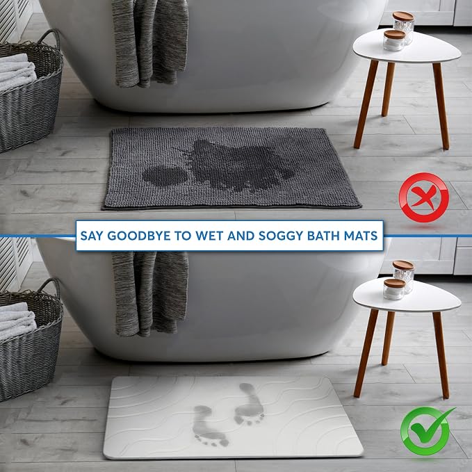 Stone Bath Mat – Quick Drying Diatomaceous Earth Bath Mat, Super Absorbent - Image 6