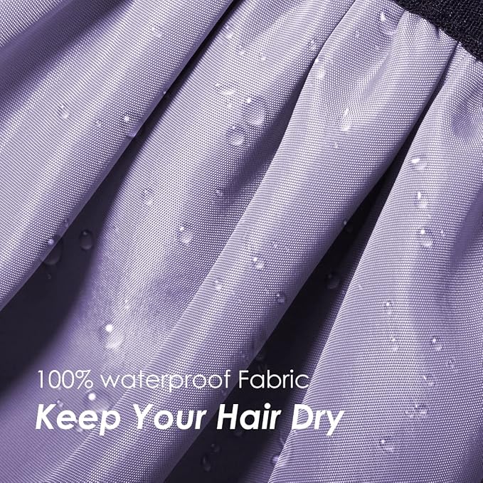 Auban Extra Large Shower Cap, Double-Layer Waterproof Reusable Satin Lining - Image 3