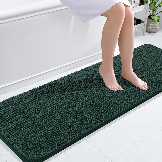 OLANLY Bathroom Rugs 59x20, Extra Soft Absorbent Chenille Bath Rugs, Rubber by OLANLY