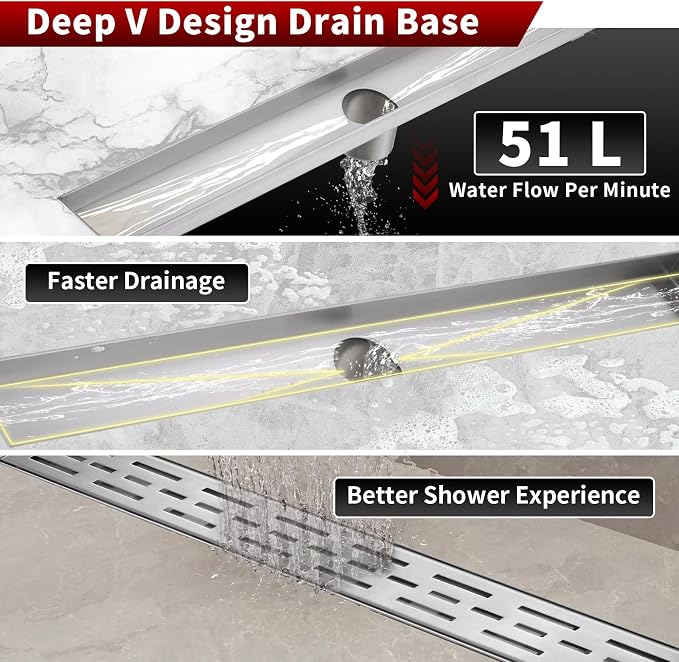 Sharp-tec Linear Shower Drain, 24 inch Shower Drain - Image 5