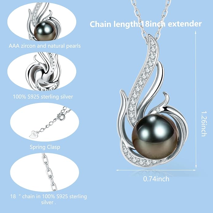 Tahitian Black Pearl Necklaces for Women 10-11mm - Image 4