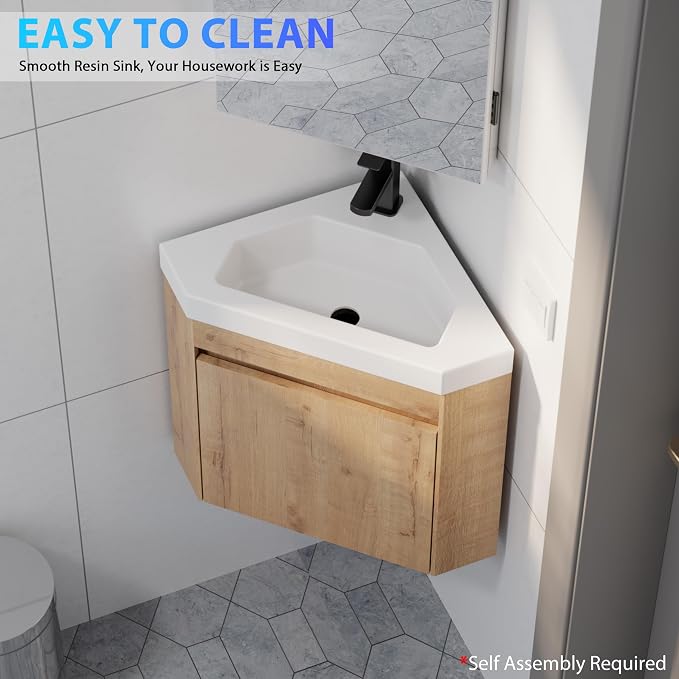 eclife 22" Corner Bathroom Vanity Sink Combo - Image 6