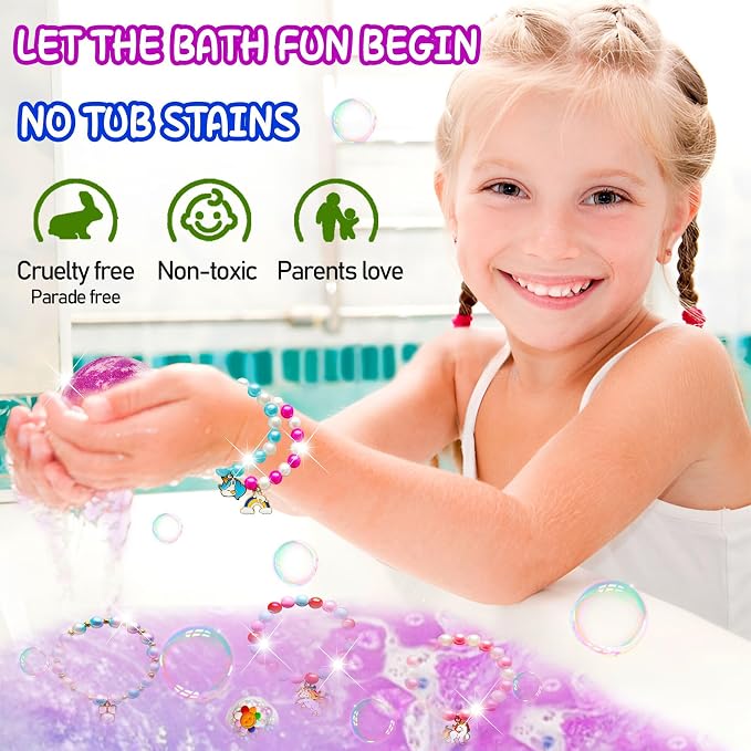 Unicorn Bath Bombs for Kids Girls 3 4 5 6 7 8 Years Old Birthday Gift for Girls - Image 4