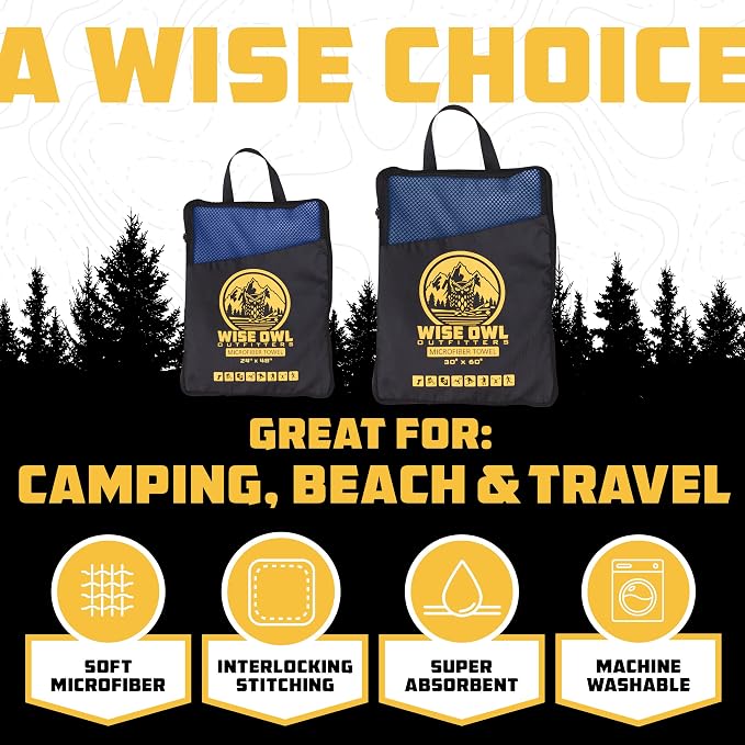 Wise Owl Outfitters Microfiber Camping Towel - Image 2