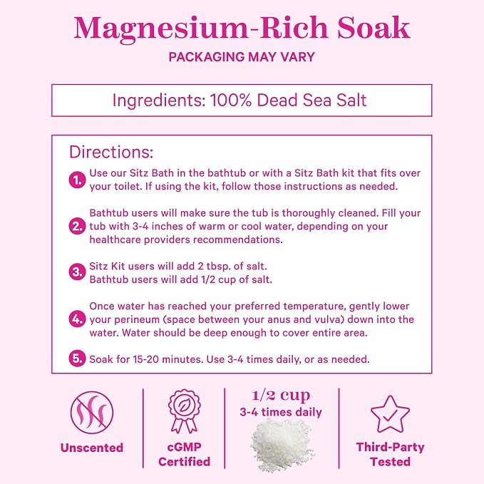 Pink Stork Postpartum Sitz Bath Soak: Dead Sea Salt - Image 4