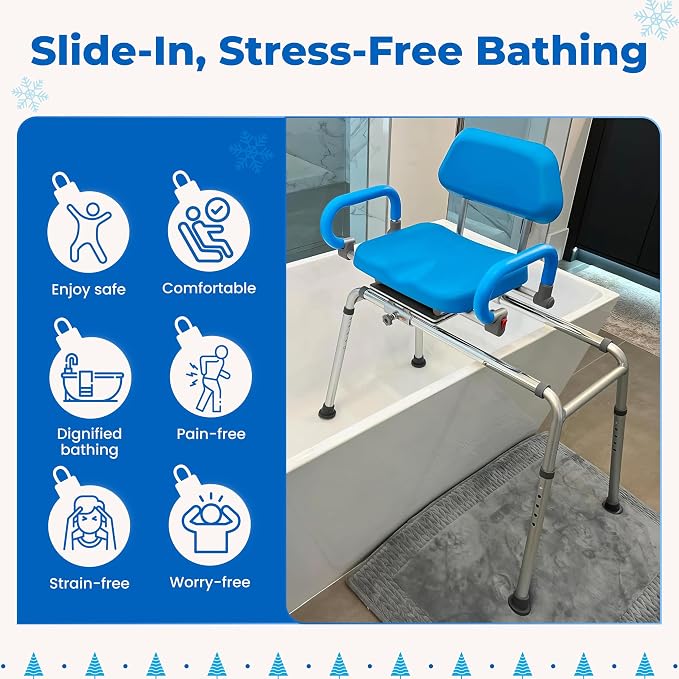 Platinum Health Carousel Sliding Shower Chair Tub Transfer Bench - Image 4