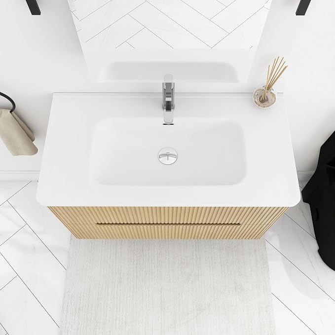 36-Inch Bathroom Vanity with Sink, Modern Wall Mounted Floating Bathroom Vanity - Image 4