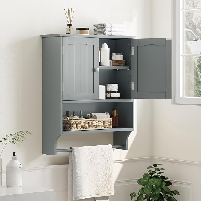 Smuxee Grey Bathroom Cabinet Wall Mounted - Image 2