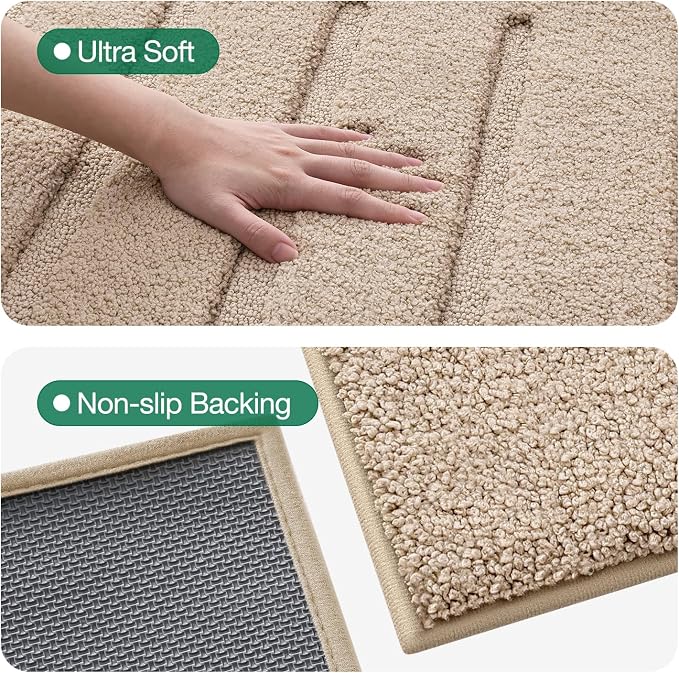 LUMI Soft Absorbent Bathroom Rugs, Non Slip Bath Mats - Image 6