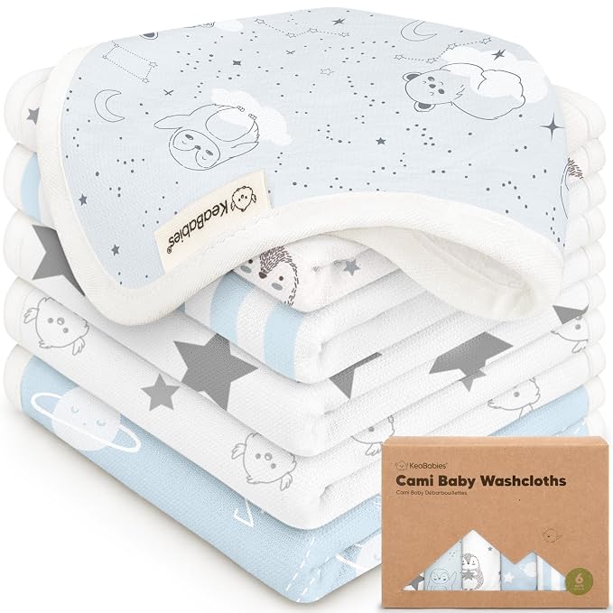 6-Pack Cotton Baby Washcloths for Newborn by KeaBabies
