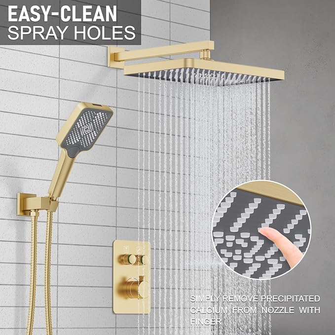 Thermostatic Shower System 13-Inch Rainfall Shower Head - Image 2