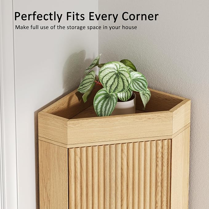 70.3" Tall Corner Cabinet, 4-Tier Corner Storage Cabinet - Image 4