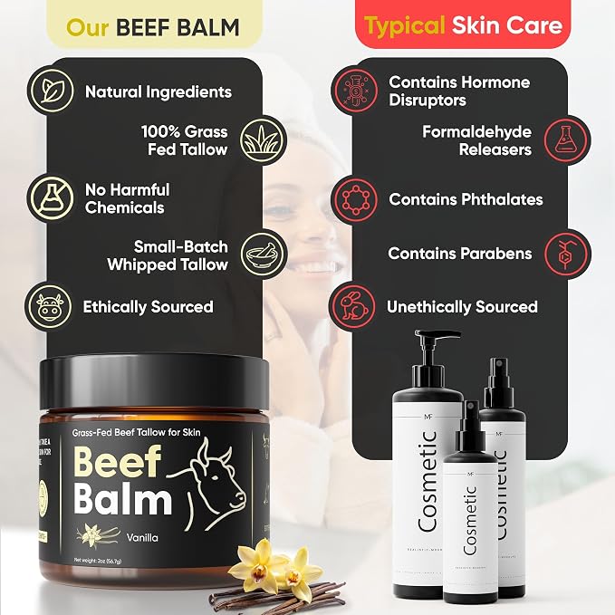 Beef Tallow for Skin – Grass-Fed Tallow Balm, Face & Body Cream, Natural Tallow - Image 5