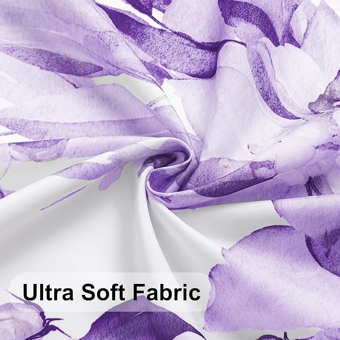 Colorful Star Purple Eucalyptus Waterproof Shower Curtain Set - Image 7