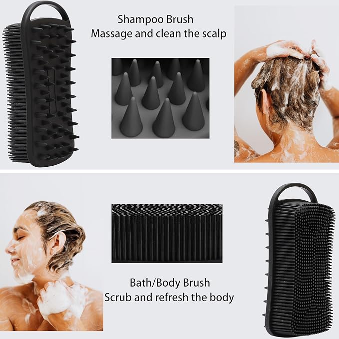 2 PC Silicone Body Scrubber, 2 in 1 Exfoliating Shower Bath Scrubber, Soft - Image 5