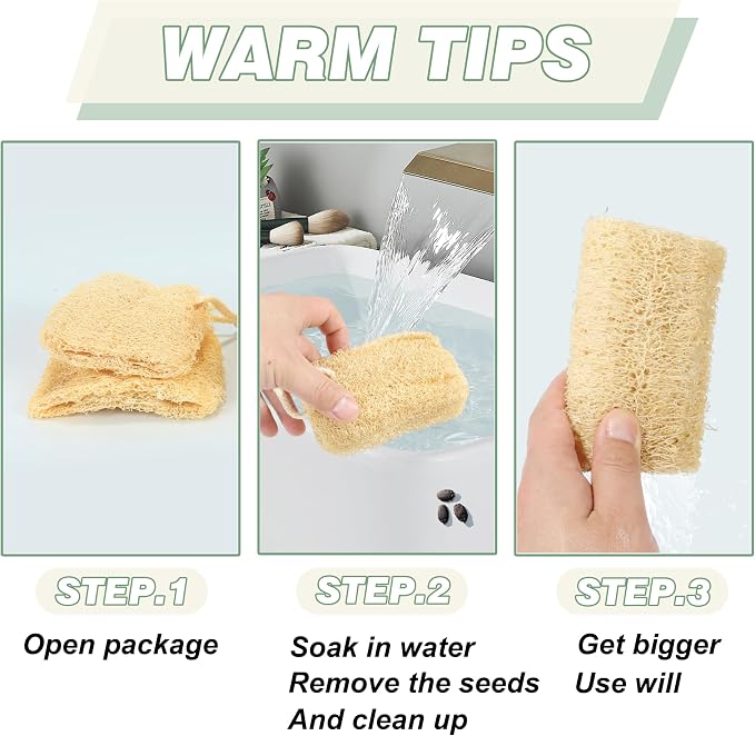 Organic Natural Loofah Sponges 4.7'' Luffa Spa - Image 7