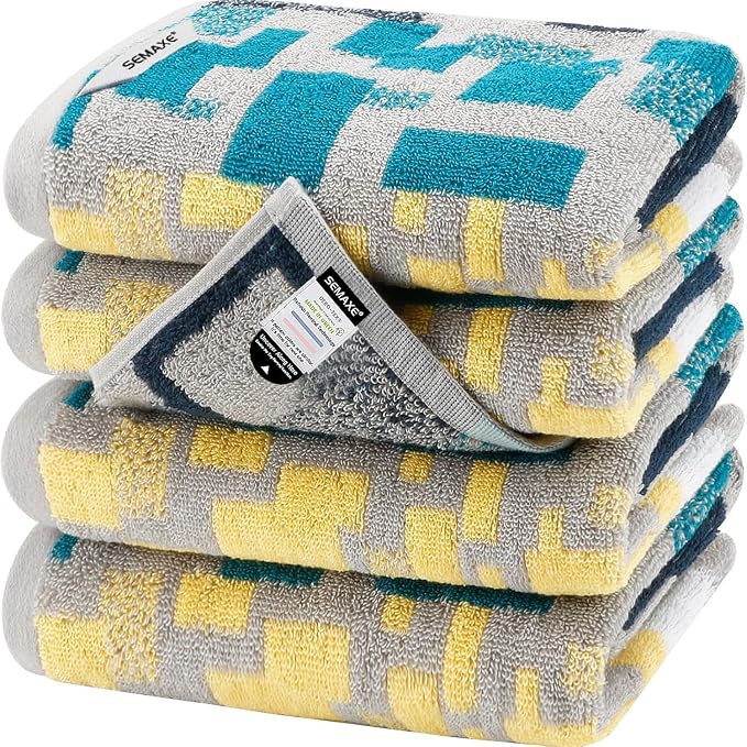 SEMAXE Hand Towels for Bathroom, 100% Cotton Towels by SEMAXE