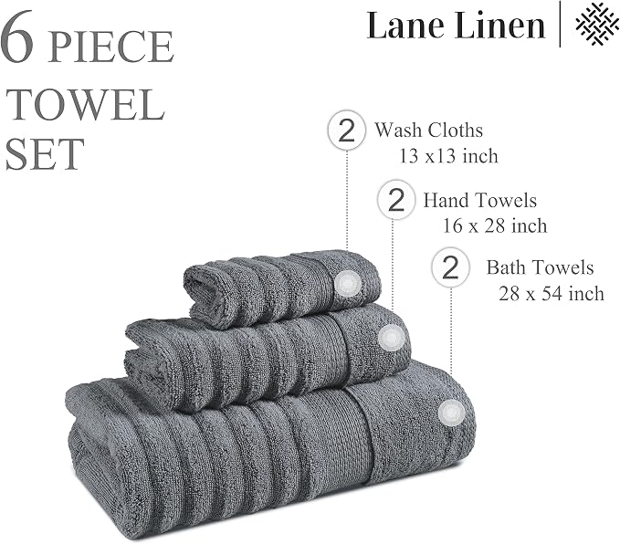 LANE LINEN Bathroom Towels Set - Image 3