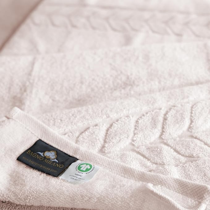 BAGNO MILANO Organic Turkish Cotton Bath Towels, Luxury Jacquard Collection - Image 4