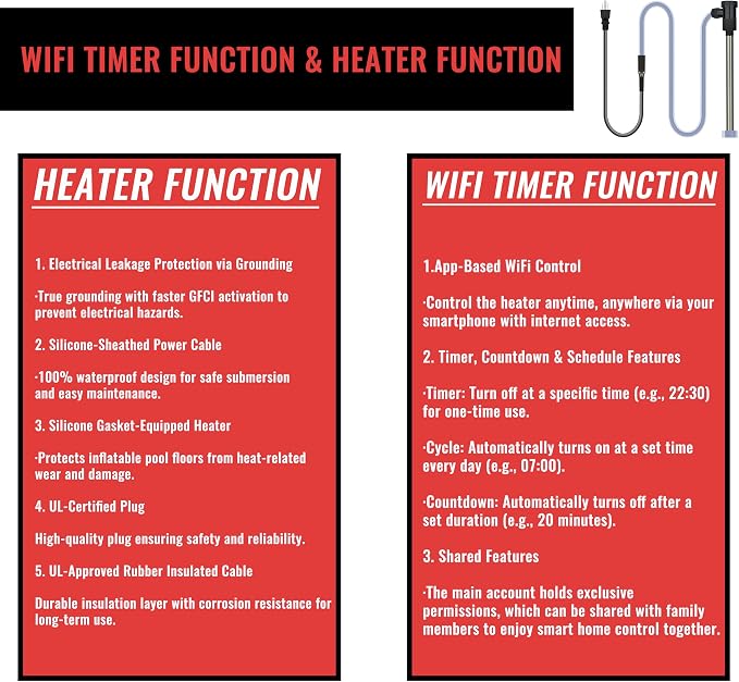 3000W 240V Inflatable Pool Immersion Water Heater - Image 3