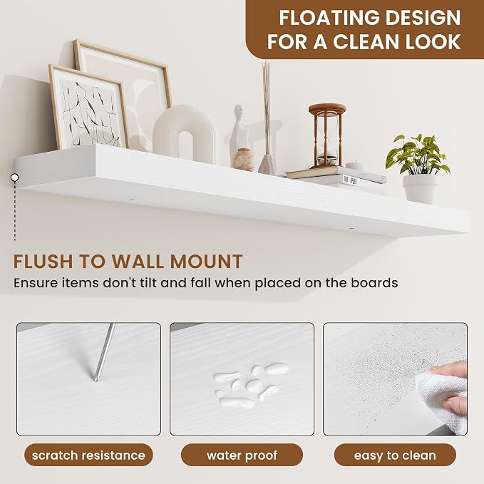 fuqing Floating Shelves for Wall, Wall Mounted Wood Floating Shelf - Image 5