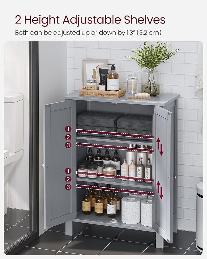 VASAGLE Floor Storage Cabinet, Freestanding Storage Unit - Image 4