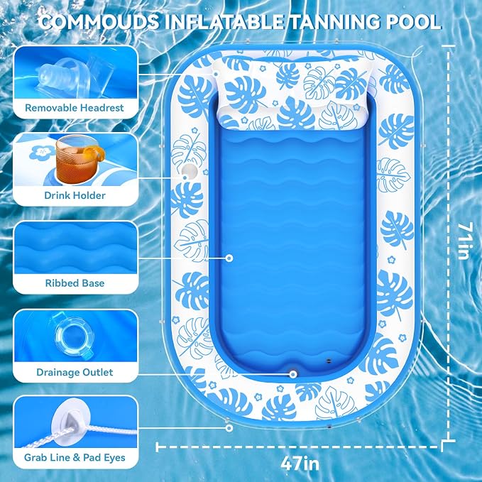 Inflatable Tanning Pool Lounger Float - Image 4