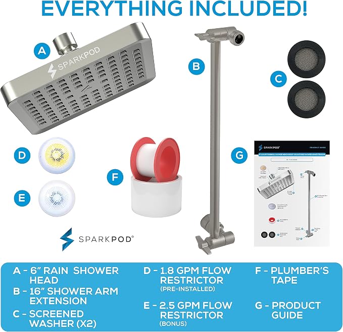 SparkPod Square Rain Shower Head - Image 7