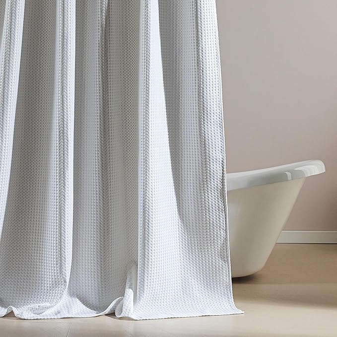 SLEEP ZONE Shower Curtain Liner, Waffle Shower Curtains by SLEEPZONELIFE