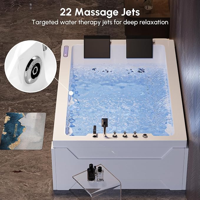 Homary 73" Whirlpool Bathtub-Modern Luxury Jetted Bathtub, Spa Bathtub - Image 2