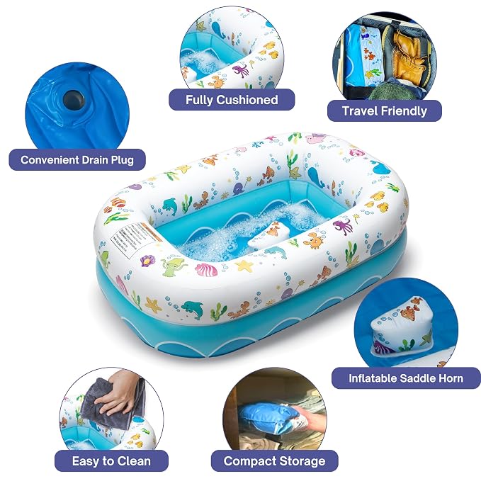 Mommy's Helper | Inflatable Under The Sea Baby Bathtub, Collapsible Safe Baby - Image 5