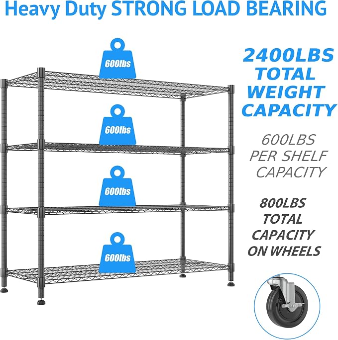 Homdox Heavy Duty Metal Shelves - Image 4